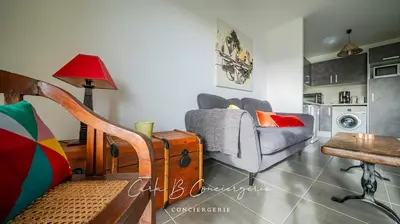 Cuisine ou kitchenette dans l'établissement Le Hublot Apartment 4 pers Thalasso Concarneau