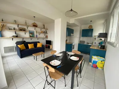 Cuisine ou kitchenette dans l'établissement Appartement avec vue sur mer