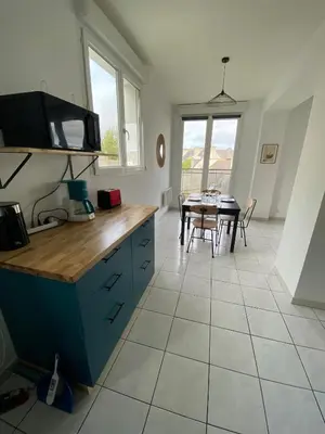 Cuisine ou kitchenette dans l'établissement Appartement avec vue sur mer