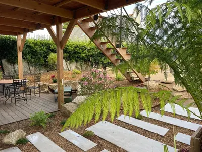 Jardin de l'établissement Logement 4 personnes bord de mer