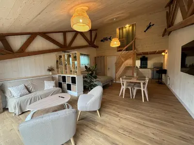 Coin salon dans l'établissement ty loft keremma