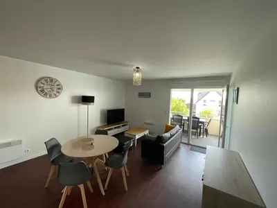 Coin salon dans l'établissement Bel appartement en résidence - parking gratuit