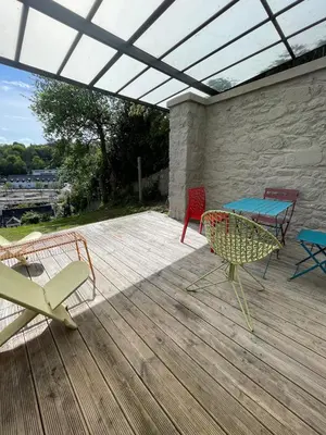 Balcon ou terrasse dans l'établissement Appartement vue sur le port avec sauna