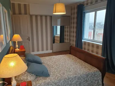 Un ou plusieurs lits dans un hébergement de l'établissement La Maison d'Adonis avec jacuzzi à Telgruc sur Mer