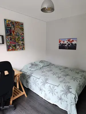 Un ou plusieurs lits dans un hébergement de l'établissement Maison de 200m2 proche Bénodet avec jardin privé