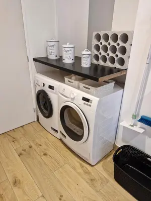 Cuisine ou kitchenette dans l'établissement Gîte de kerscoff