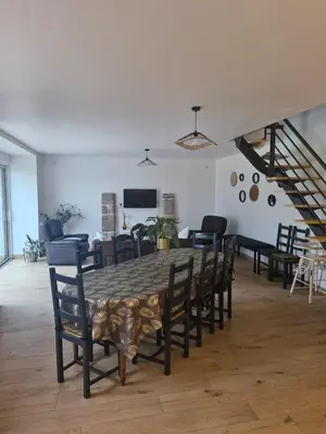 Coin salon dans l'établissement Gîte de kerscoff