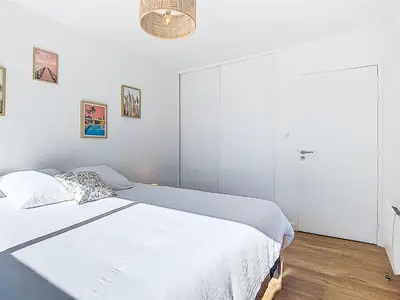 Un ou plusieurs lits dans un hébergement de l'établissement Holiday Home Ty Béthanie by Interhome