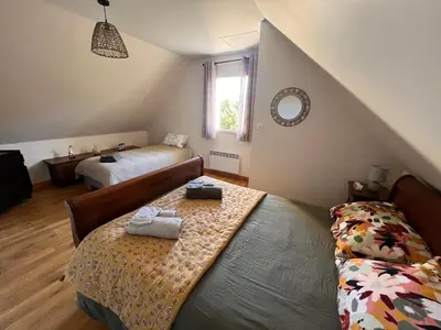 Un ou plusieurs lits dans un hébergement de l'établissement Maison Familiale Bord de Mer