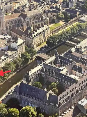 Vue générale sur Quimper ou vue de la ville depuis l'appartement
