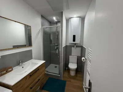 Salle de bains dans l'établissement L'Armor - 2 pièces au cœur de Brest