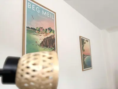 Plan de l'établissement Maison à Beg Meil, proche plages - 4 pers. - FR-1-481-192
