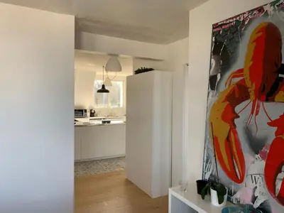 Cuisine ou kitchenette dans l'établissement Appartement Design II - Port du Rosmeur -Douarnenez