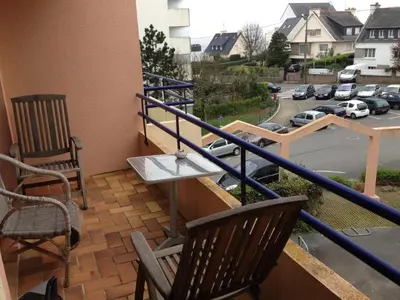 Balcon ou terrasse dans l'établissement Duplex proche plage et centre ville