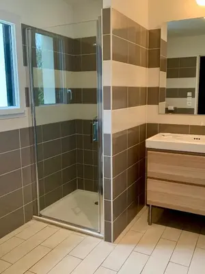 Salle de bains dans l'établissement Gite du bout du monde