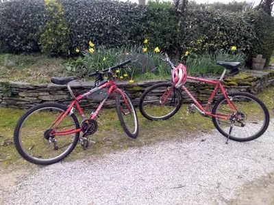 Vélo sur le terrain de l'établissement L'herbe des nuits... ou dans les environs