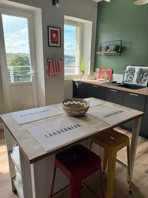 Cuisine ou kitchenette dans l'établissement Le Clos Du Pontic Logis et Cit'Hotel