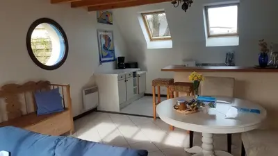 Cuisine ou kitchenette dans l'établissement Roscoff Santec Maison Mer Bretagne