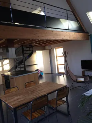 Cuisine ou kitchenette dans l'établissement Maison près des plages