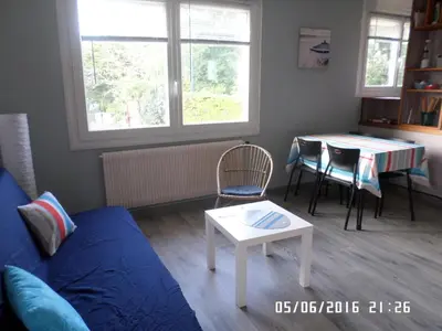 Coin salon dans l'établissement Appartements Benodet à 300m de la mer