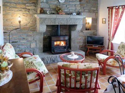 Coin salon dans l'établissement Holiday Home Blaue Hortensie by Interhome