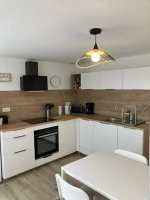 Cuisine ou kitchenette dans l'établissement Gite ty hent houarn