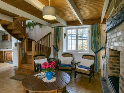 Coin salon dans l'établissement Holiday Home Ty Glaz by Interhome
