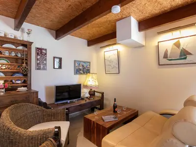 Coin salon dans l'établissement Holiday Home Ty Croisic by Interhome
