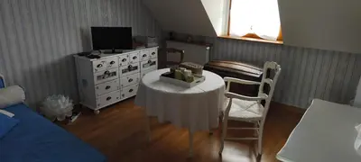 Télévision ou salle de divertissement dans l'établissement La Roseraie