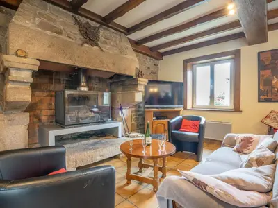 Coin salon dans l'établissement Holiday Home Pors Ar Goff by Interhome