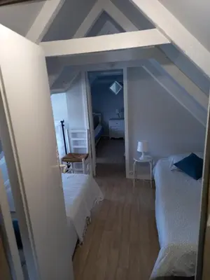 Un ou plusieurs lits dans un hébergement de l'établissement Ferienhaus Cottage Maison typique