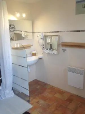 Salle de bains dans l'établissement Île ô des capucins
