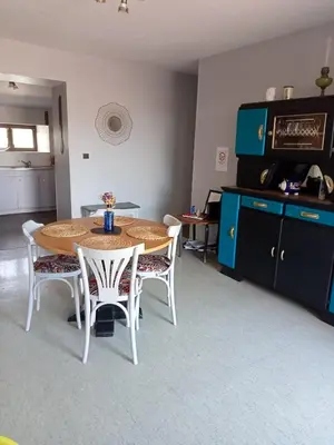 Cuisine ou kitchenette dans l'établissement Gîte du Kreizker