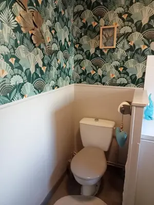 Salle de bains dans l'établissement Gîte du Kreizker