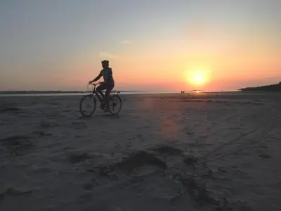 Lever ou coucher de soleil vu de la maison de vacances ou à proximité