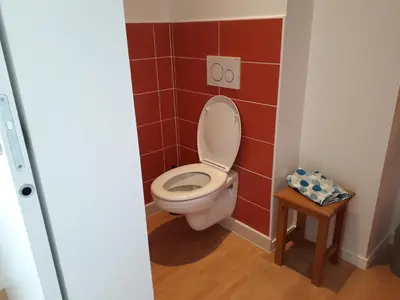 Salle de bains dans l'établissement Gîte Les Pingouins du Phare