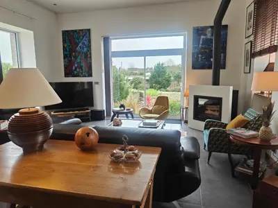 Coin salon dans l'établissement Le Vieux Couvent & SPA