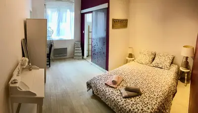 Un ou plusieurs lits dans un hébergement de l'établissement Appartement Cœur Saint-Martin