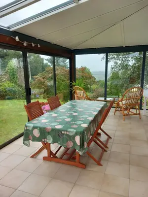 Balcon ou terrasse dans l'établissement Maison de Campagne en Centre Finistère
