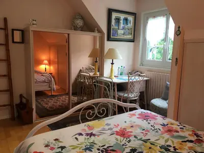 Un ou plusieurs lits dans un hébergement de l'établissement Chambres d'hotes Chez Annie