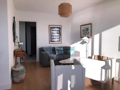 Coin salon dans l'établissement Splendide vue face à la mer avec garage