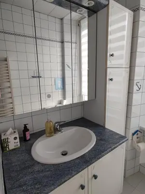 Salle de bains dans l'établissement Location Keransignour