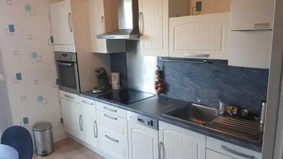 Cuisine ou kitchenette dans l'établissement Roscoff Les Duons