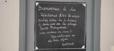 Certificat, récompense, panneau ou autre document affiché dans l'établissement résidence des dunes