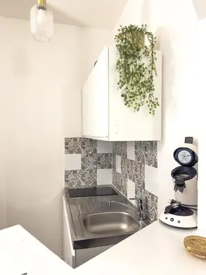 Cuisine ou kitchenette dans l'établissement Appartement Brest centre - Cosy