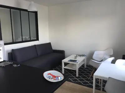 Coin salon dans l'établissement Appartement Design VII Port de Tréboul-Douarnenez