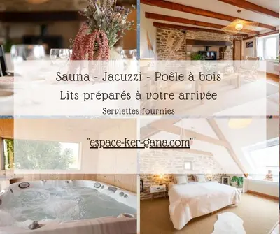 Plan de l'établissement Ker Gana Sauna, jacuzzi, poêle à bois
