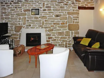 Coin salon dans l'établissement Stone House near Torche Beach