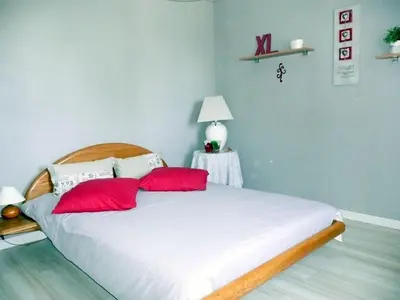 Un ou plusieurs lits dans un hébergement de l'établissement Bungalow in Telgrus sur mer near Sandy Beach