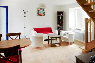 Coin salon dans l'établissement Cottage in Brittany with Stunning Sea Views